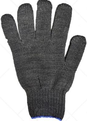 Перчатки х/б черные большой размер, 7,5 класс 6-нитка
